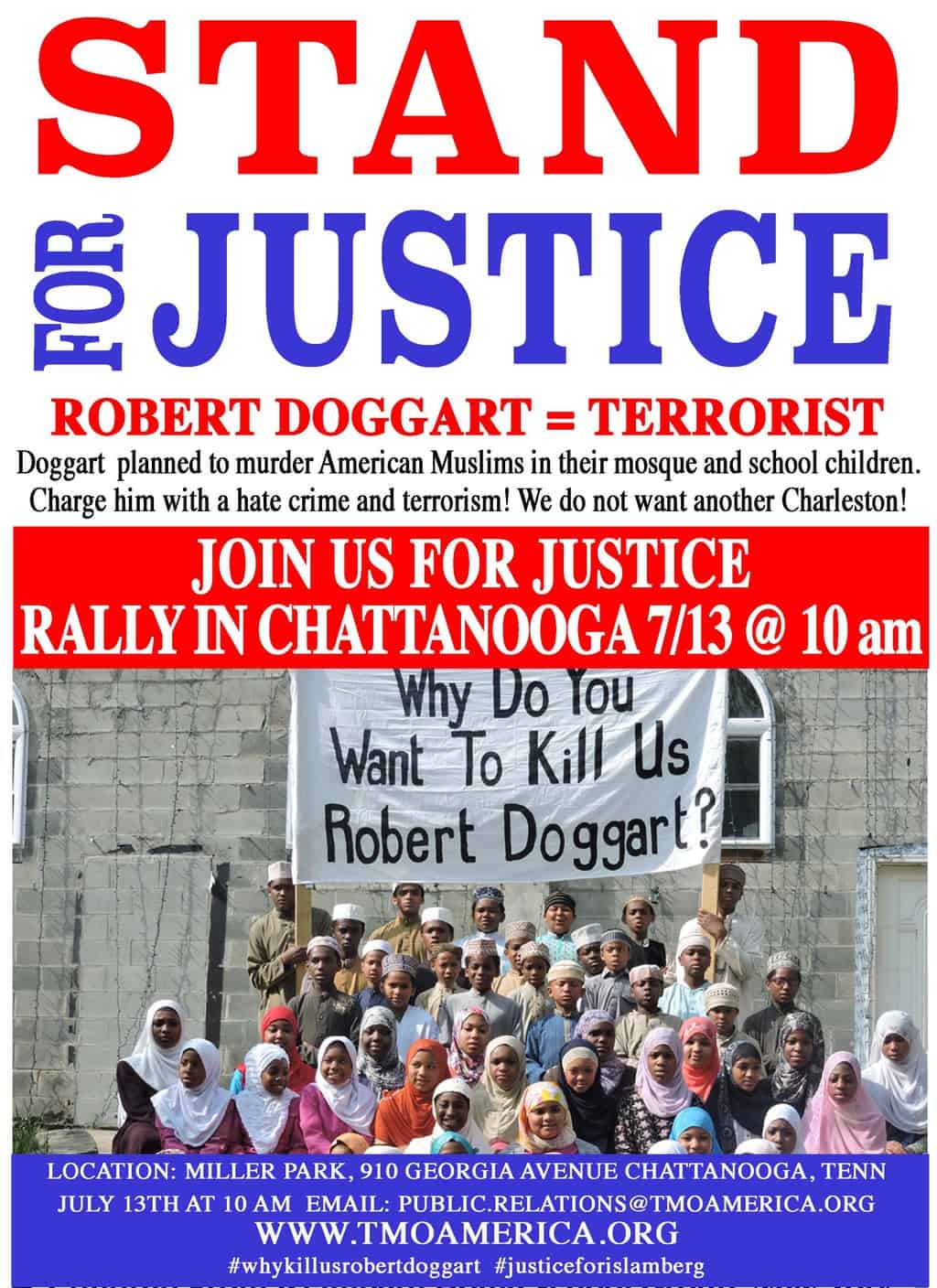 JOIN US FOR JUSTICE RALLY IN CHATTANOOGA